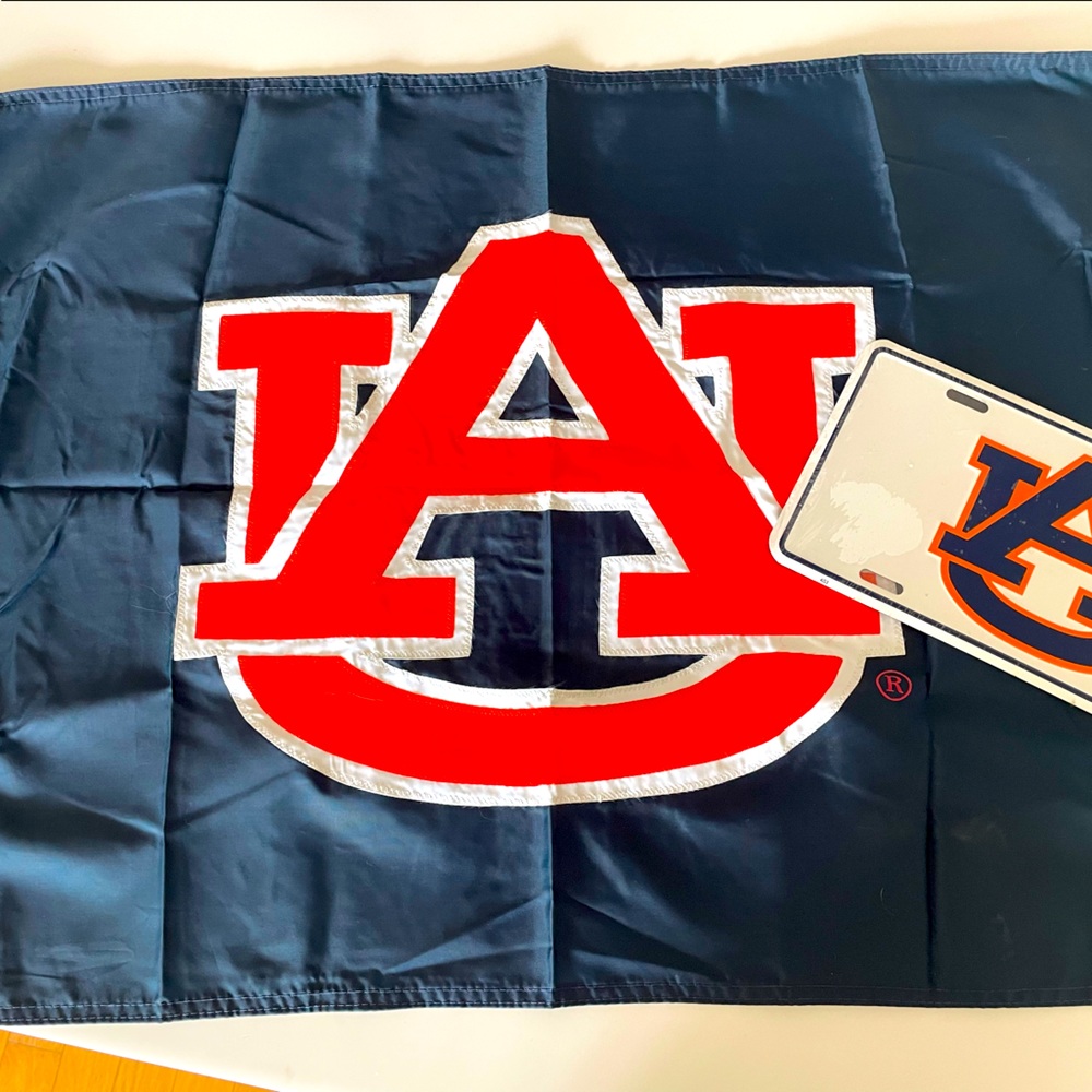 Auburn Tigers brand new license plate and 2ft x 3ft flag…WAR EAGLE!